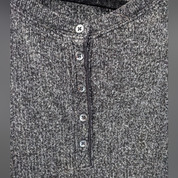 Calvin Klein Dark Grey Ribbed Button-Up - Picture 4 of 6